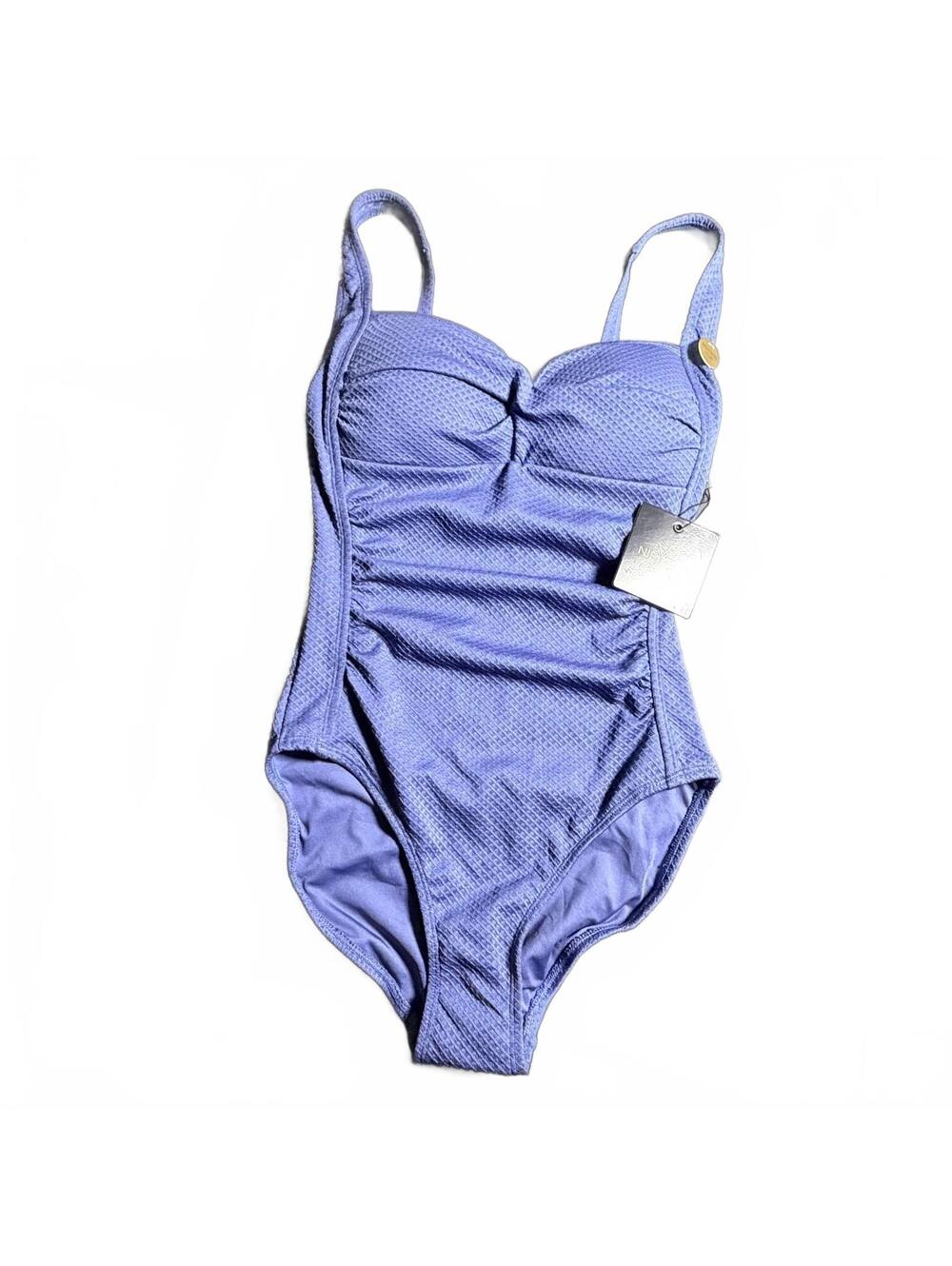 NIP TUCK blue multi fit cup one piece swimsuit size 4 NWT